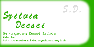 szilvia decsei business card
