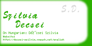 szilvia decsei business card